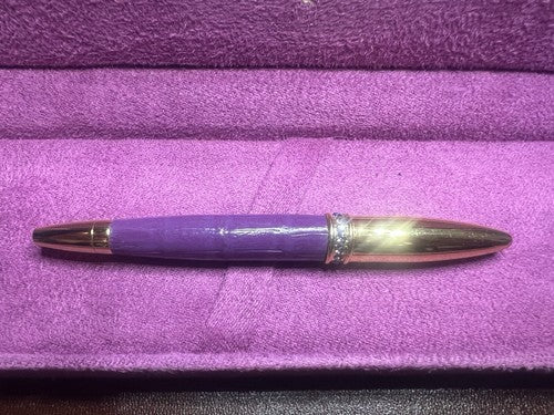 Campo Marzio Stylo-Plume Sphère Femme Avec Strass Et Décor Cuir Violet Écrit