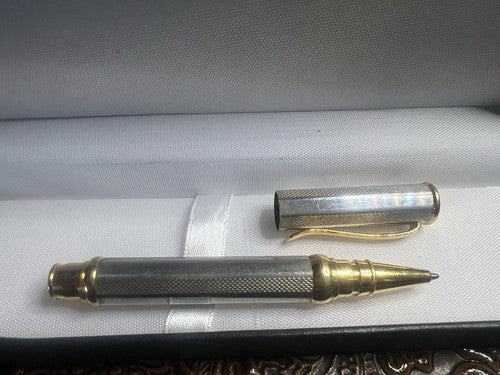 🔴 Penna sfera metallo lavorazione sfaccettature lisce guillocchè scrive vintage