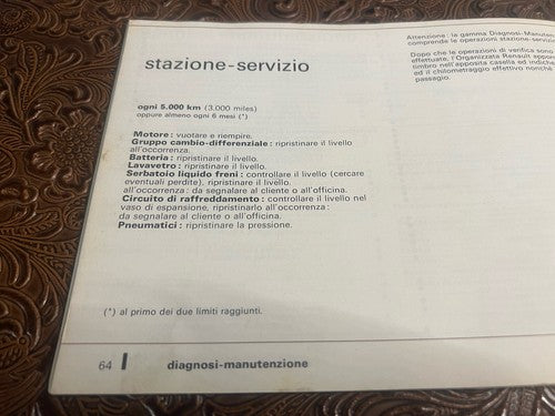Renault 12 Booklet Car Use and Maintenance Vintage Original 1973
