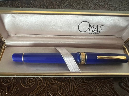 Grand-Mère Stylo-Plume Sphère Extra Résine Bleu Paysage Europeenne 1992 Limité