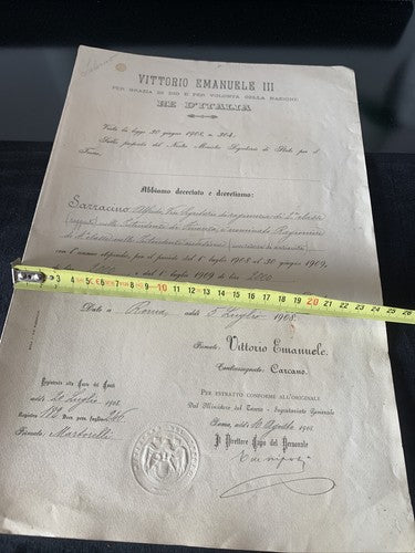 🔴 CERTIFICATE OF HONOR VITTORIO EMANUELE III title FINANCE ACCOUNTANT decree 08 
