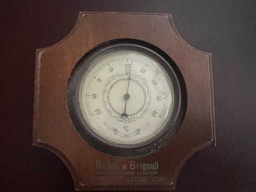 🔴 Termometro meccanico a parete muro di legno funziona no batterie vintage