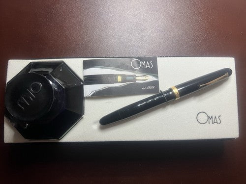 🔴 OMAS EXTRA Füllfederhalter mit griechischem Kragen, Goldfeder, M-Tinte, NEU 