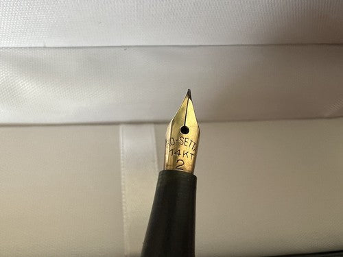 🔴 GIPSON penna stilografica pennino ORO a pistone SCRIVE antica 30