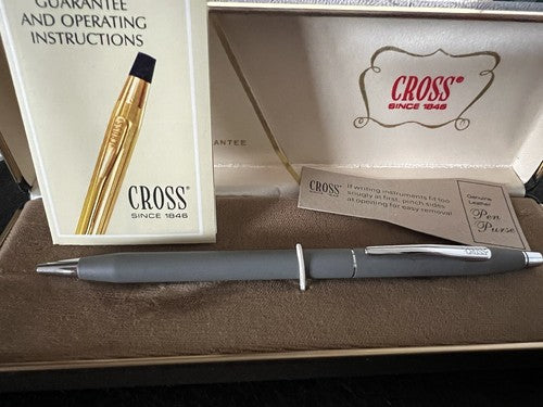 🔴 CROSS penna sfera lacca grigia Classic Century scrive scatola istruzioni F
