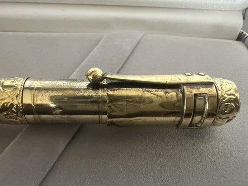 🔴 ANCORA penna stilografica retrattile placcata oro funziona vintage B