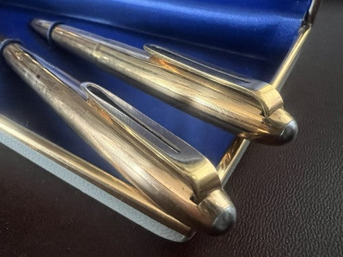 🔴 AURORA penna sfera e matita meccanica set serie AQUILA dorate vintage