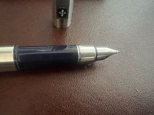 Parker Stylo-Plume Stylo à Plume 25 Chrome Clip Joint Noir Et Sphère Cru 1970 