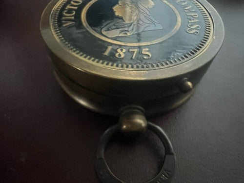 🔴 Großer englischer Navigationskompass aus Messing im viktorianischen Stil 