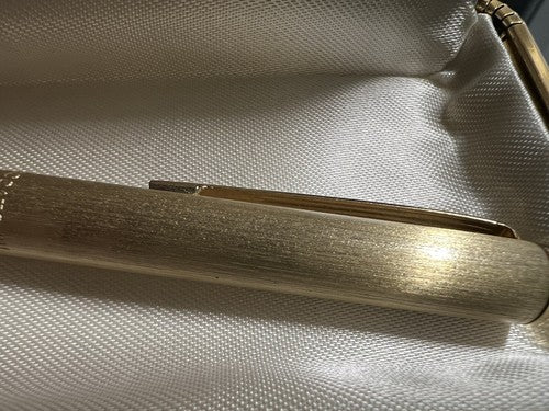Columbus Stylo-Plume Sphère Plaqué Or Écrit Parfaitement Avec Boîte Vintage