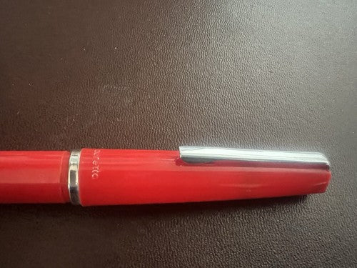 🔴 AURETTA penna stilografica By Aurora rossa e cartucce vintage 1970