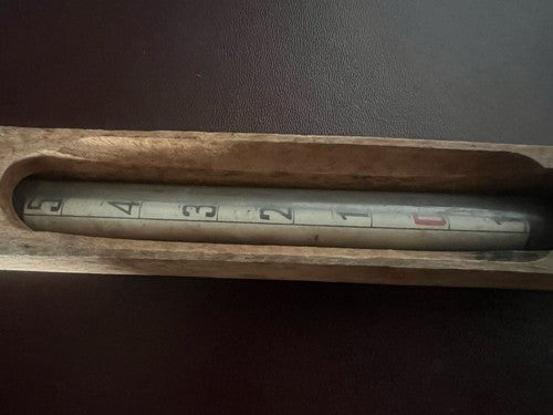 🔴 CENTIGRADE Thermometer Glasampulle Sammlung Schutz Holz Vintage 