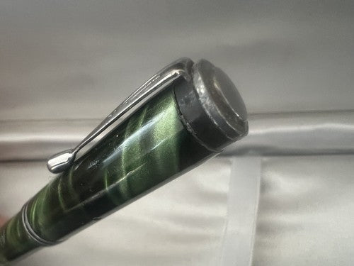 Omer Extra Stylo-Plume Stylo à Plume Celluloid Vert Marbré Écrit Vintage