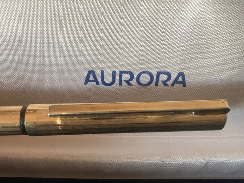 🔴 AURETTA penna sfera By Aurora dorata Italia scrive vintage ANNI 1970 A