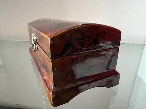 Boîte à Bijoux Chinoise Bois Plume Et Coffret Trésor Trousse Vintage 6