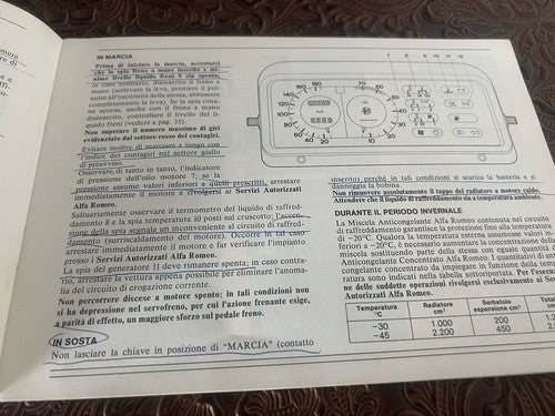 Giulietta Booklet Car Use Maintenance Italian Original Vintage