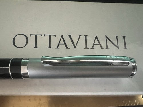 Ottaviani Stylo-Plume Sphère Roller Laque Chrome Trousse Et Garantie NOS