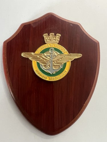 🔴 Crest GUARDIA DI FINANZA AEREONAVALE scudo legno lucidato e smalti h 15