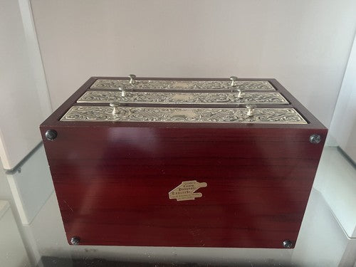 🔴 Portagioie cofanetto ARGENTO 925 legno cofanetto scrigno astuccio 4