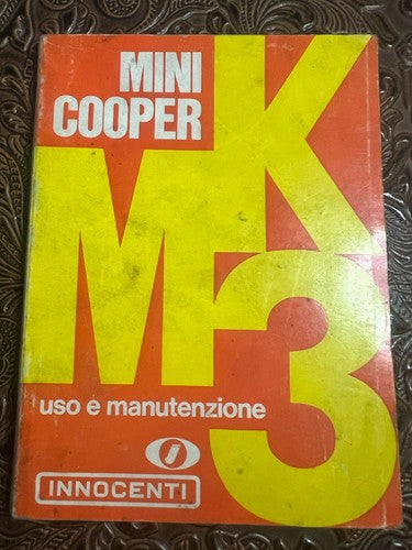 Mini Cooper MK3 Booklet Car Use and Maintenance Vintage Original