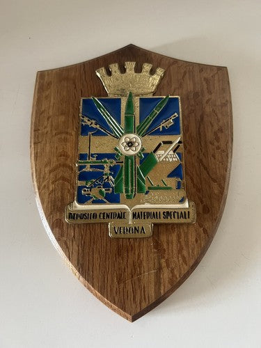 🔴 Militärwappen ZENTRALES LAGER FÜR SPEZIALMATERIALIEN VERONA Holz Metall 