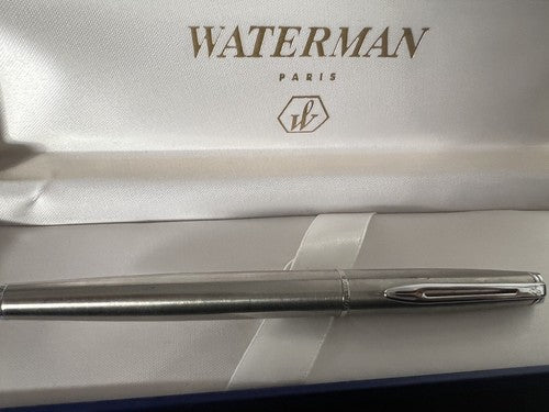🔴 WATERMAN penna stilografica cromata Hemisphere scrive a cartuccia
