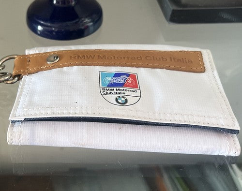 🔴 BMW portafoglio unisex MOTORRAD CLUB ITALIA bianco da collezione vintage