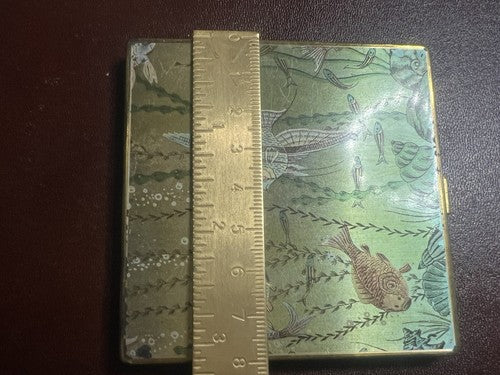 Porte- Poudre Poissons Söckchen Laminé Avec Couette Miroir Vintage