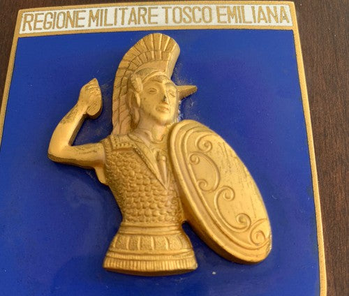 🔴 CREST MILITARE scudo legno Regione Militare Tosco Emiliana