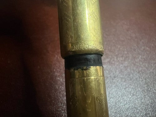 🔴 ANGLO AMER penna stilografica retrattile placcata ORO 18 CARATI vintage