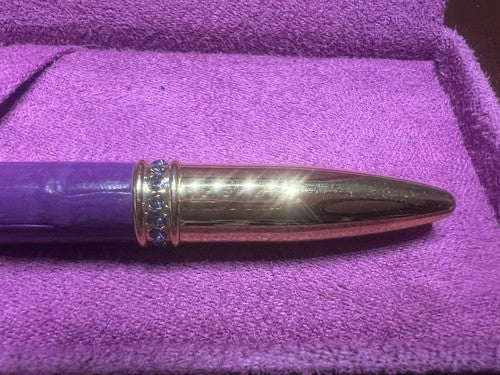 🔴 CAMPO MARZIO penna sfera donna con strass e decoro pelle viola scrive