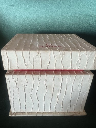 🔴 OMEGA box scatola orologio polso astuccio cofanetto con nastro rosso