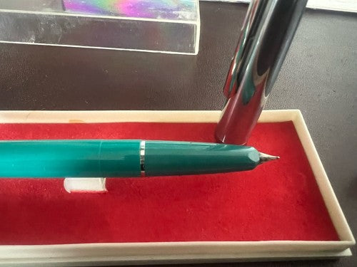 🔴 AURETTA fountain pen By Aurora turquoise Italian cartridges vintage 1970 