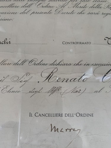 🔴 REPUBLIC OFFICIAL certificate of honor Rome 1960 with frame 