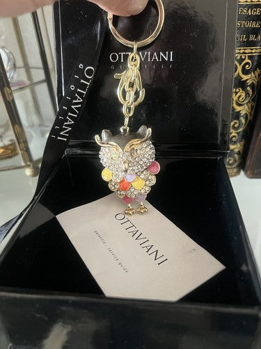 Ottaviani Porte-Clé Miss Hibou en Acier Avec Vernis Et Strass Box