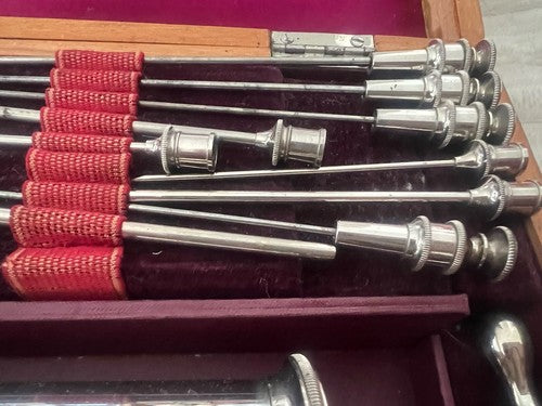 Vintage 1800 Medical Chest Aspirator Doctor Pleura Lungs Case