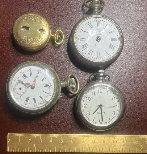 🔴 Orologi tasca SPLENDID ED ALTRI pezzi parti ricambio 4 PEZZI vintage