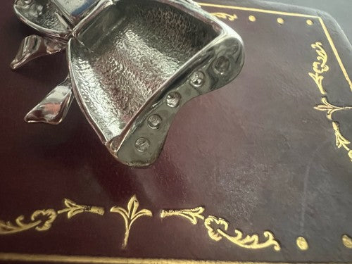 Silver 925 Fermoir Collier Crochet Ruban avec Coeur Raised for 5 Fils 