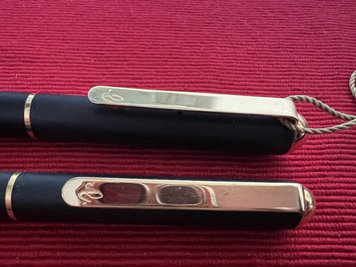 🔴 ELMITEX Füllfederhalter und Kugelschreiber von Montegrappa, Vintage-Box aus schwarzem Lack 