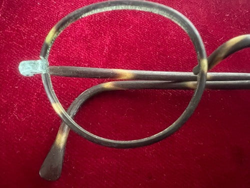 🔴 Montatura OCCHIALI ANTICHI metallo bachelite leggeri Chaplin 1800 n.3