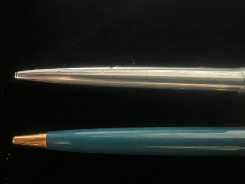 🔴 AURORA penne sfera Professional cromata e azzurra scrivono 2 PEZZI vintage