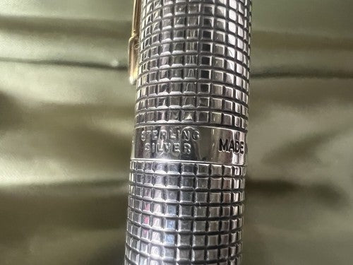 🔴 PARKER 75 fountain pen STERLING SILVER Sonnet ciselè GOLD nib XF