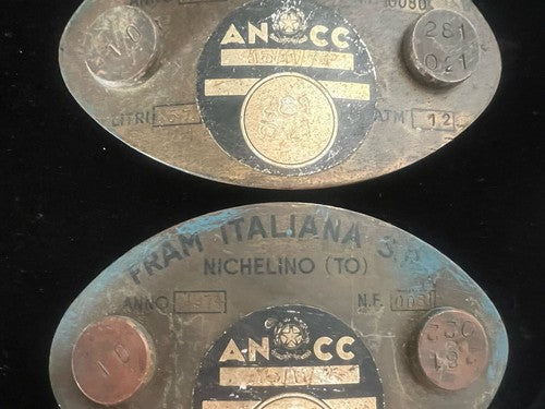 🔴 Targhe ANCC Fram Italiana placche medaglie metallo stemmi vintage NUMERATE