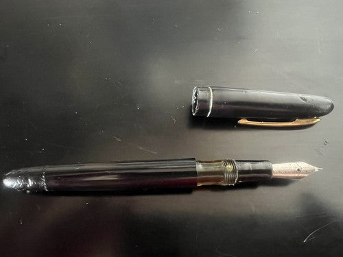 Mercure Stylo-Plume Stylo à Plume Piston Bouton Hublot Transparent Écrit Rétro