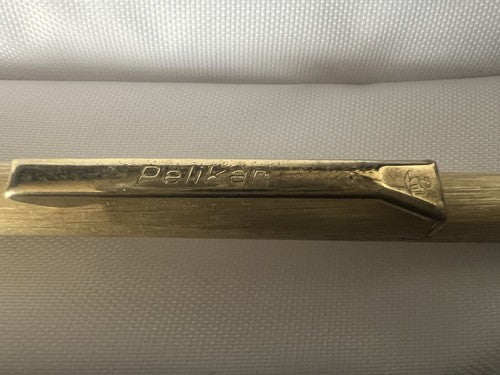 🔴 PELIKAN penna sfera corpo e pulsante a scatto metallo dorato scrive vintage
