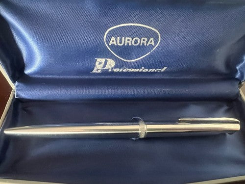 Aurora Stylo-Plume Sphère Automatique Chrome Écrit Avec Trousse Nouvelle Rétro 