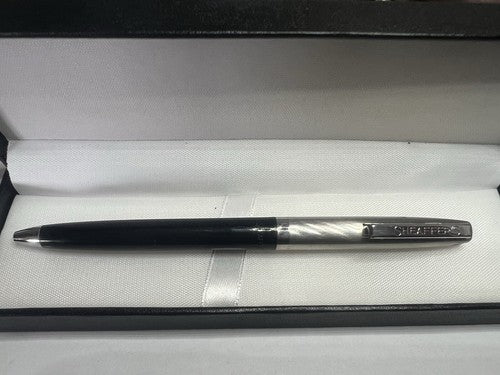 🔴 SHEAFFER's penna sfera nera cromata clip a scatto vintage