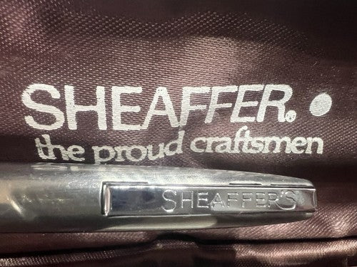 🔴 SHEAFFER's penna sfera nera cromata clip a scatto vintage