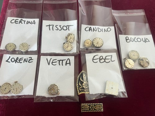 Mouvements Montres Certina-Tissot-Candino-Lorenz-Vetta-Bulova 13 Pcs Rechange