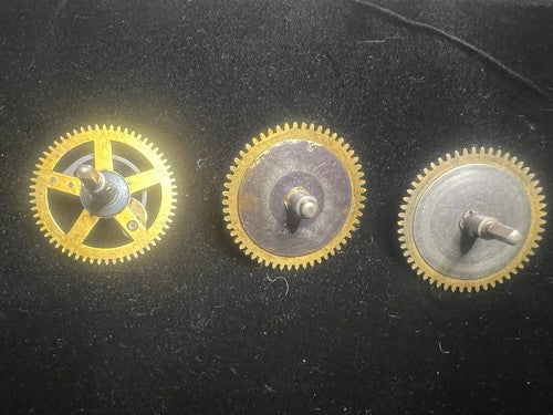 🔴 RUOTA OROLOGIO ingranaggio movimento pignoni a pendolo tavolo lotto 3 pezzi
